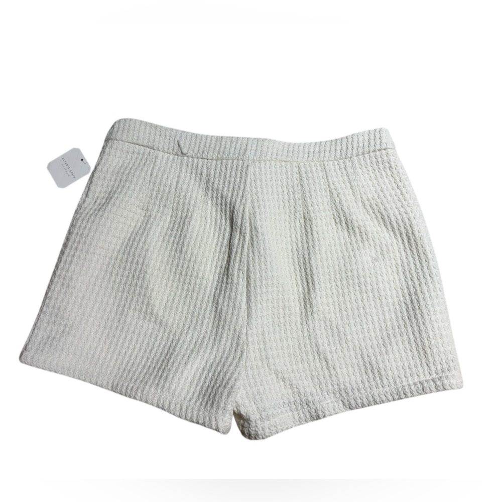 NWT Altar'd State High Rise Waffle Knit Shorts White Cream Wool Blend XL - Picture 2 of 5